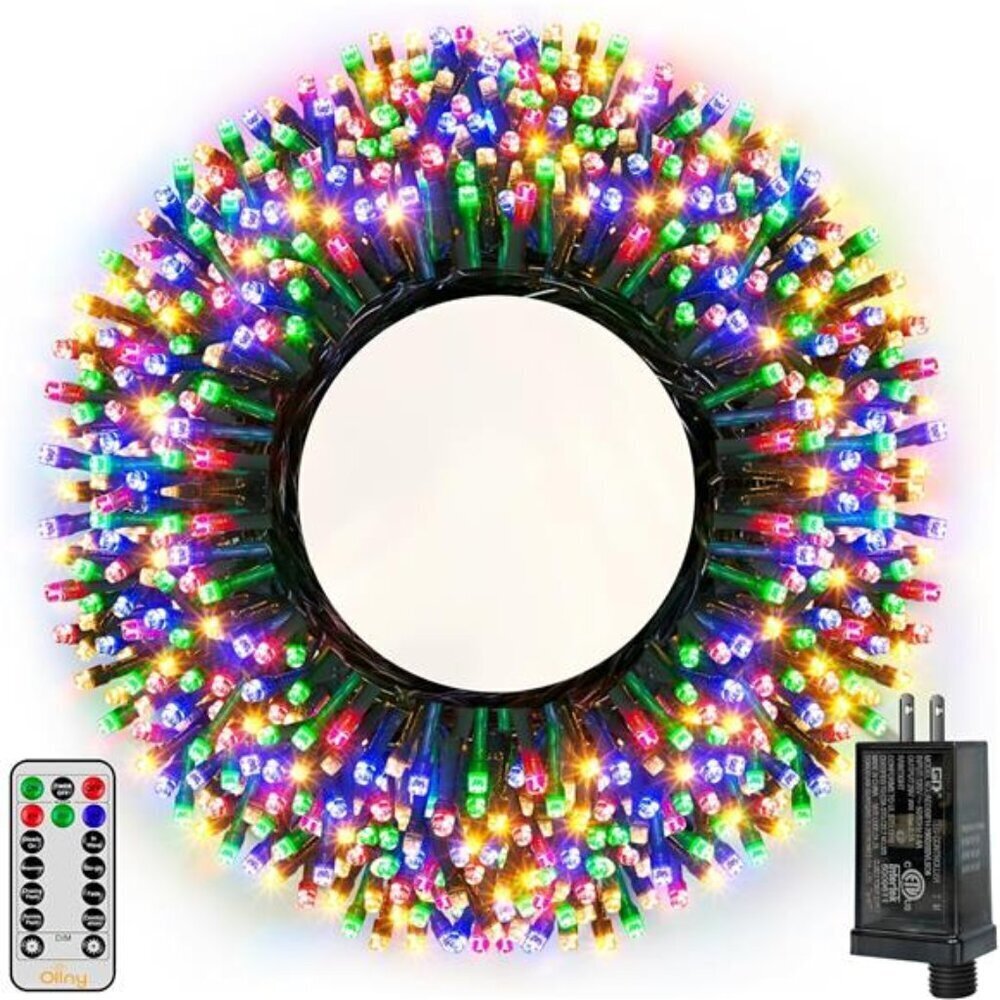 Christmas Lights, 500LED 164FT Long Christmas Tree Lights with 8 Modes